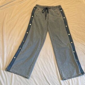 Austin Landing Women’s Two Tone Blue Wide-Leg Tear Athletic Pants NWT 5